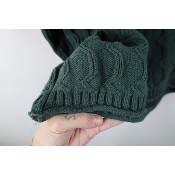Vintage 90s Esprit Womens Large Faded Babydoll Marled Knit Sweater Green Cotton - Picture 9 of 12